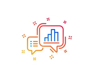 Graph line icon. Column chart sign. Growth diagram symbol. Gradient design elements. Linear graph chart icon. Random shapes. Vector