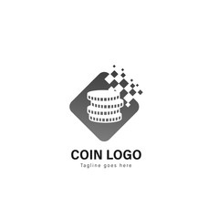 Coin logo template design. Coin logo with modern frame vector design