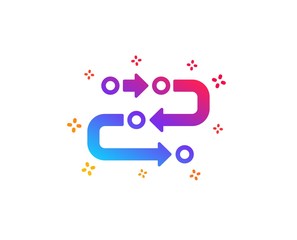 Methodology icon. Development process sign. Strategy symbol. Dynamic shapes. Gradient design methodology icon. Classic style. Vector