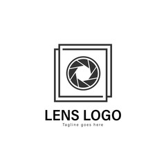 Lens logo template design. Lens logo with modern frame vector design