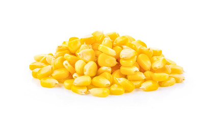 corn seeds isolated on white background. full depth of field