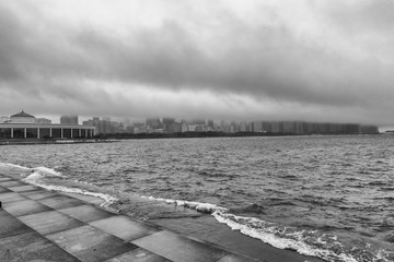 Skyline of Chicago in the fog