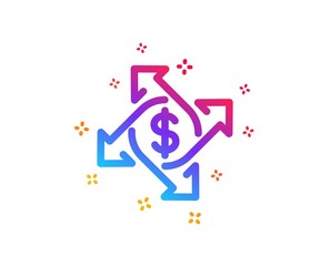 Payment exchange icon. Dollar sign. Finance transfer symbol. Dynamic shapes. Gradient design payment exchange icon. Classic style. Vector