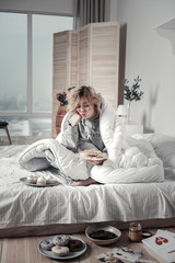 Heartbroken woman not leaving her bed while having depression