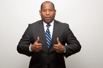African American Business Man Giving Two Thumbs Up