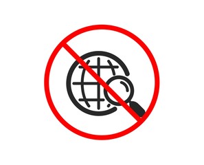 No or Stop. Web search icon. Find internet results sign. Prohibited ban stop symbol. No web search icon. Vector