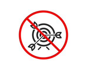 No or Stop. Target icon. Marketing targeting strategy symbol. Aim with arrows sign. Prohibited ban stop symbol. No target icon. Vector