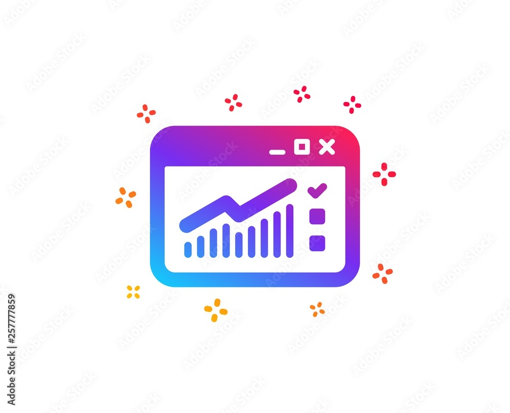 Poster website traffic icon. report chart or sales growth sign. analysis and statistics data symbol. dynami