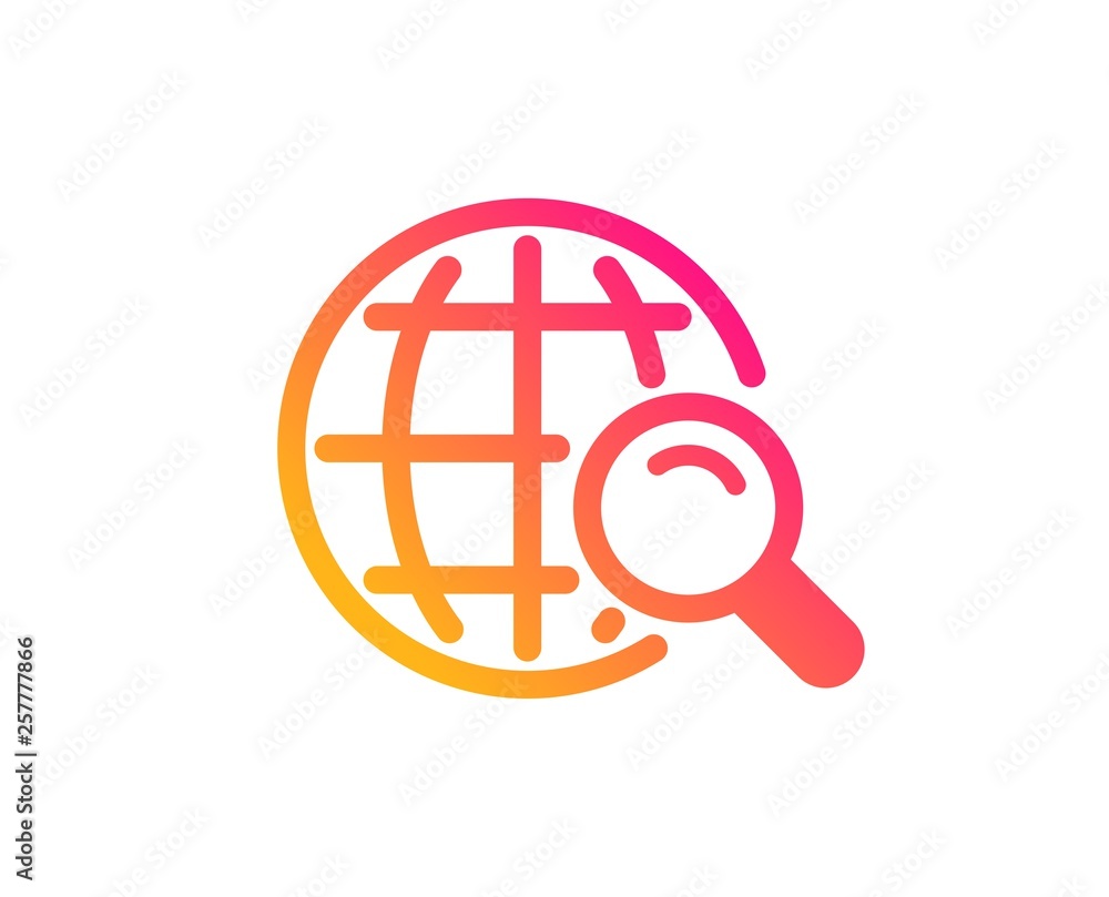 Poster global search icon. world or globe sign. website search engine symbol. classic flat style. gradient 