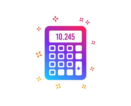 Calculator icon. Accounting sign. Calculate finance symbol. Dynamic shapes. Gradient design calculator icon. Classic style. Vector