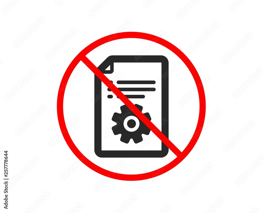 Poster no or stop. technical documentation icon. instruction sign. prohibited ban stop symbol. no technical