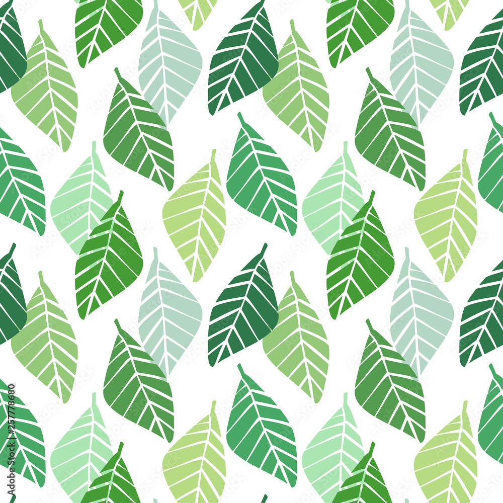 Poster vector seamless pattern with leaves, repeatable minimalistic background. repeatable botanical backdr