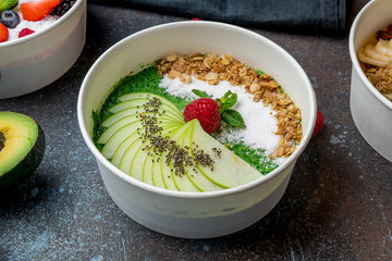 smoothie bowl with green Apple