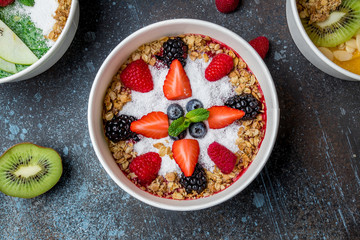 smoothie bowl with berries of the forest