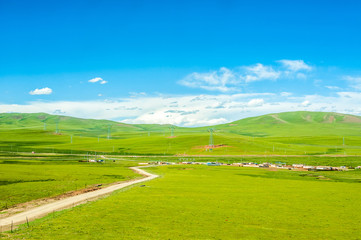 Obraz premium aqu Qiangtang Plateau Ranch Scenery, Tibet, China
