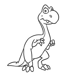 Predatory dinosaur cartoon illustration isolated image coloring page