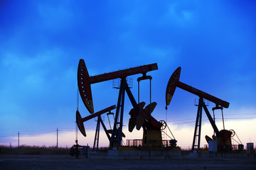 the silhouette of the oil pump