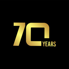 70 Year Anniversary Vector Template Design Illustration