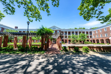 Old abandoned buildings on Governors Island, New York