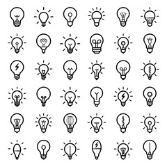 Big Lightbulb Icon Set