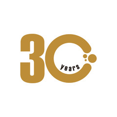 30 Year Anniversary Vector Template Design Illustration