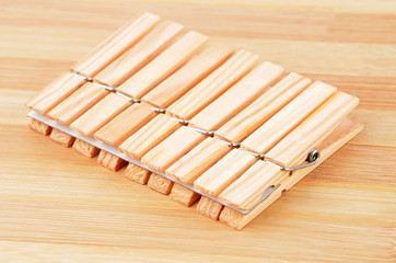 Wooden clothes pegs