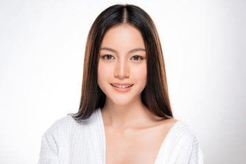 Naklejka premium Beautiful Young asian Woman with Clean Fresh Skin