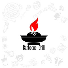 barbecue grill logo icon graphic buffet restaurant