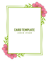 Vector illustration pattern art pink wreath frame for lettering of card templates