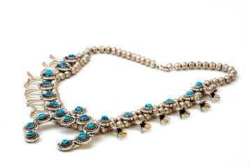 Native American Squash Blossom Isolated on White