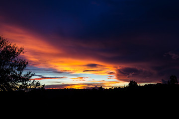 sunset in the mountains