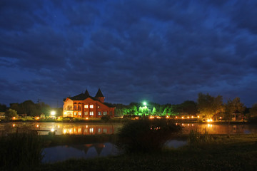 Fototapeta premium night view of the old town in Urkaine