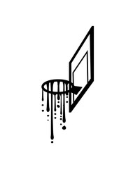 basketball graffiti tropfen schleim basketballkorb cool treffer tor im netz korb werfen spielen verein spaß sport stange club team crew spiel fan trikot clipart design © Style-o-Mat-Design