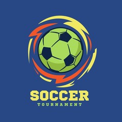 Football or soccer tournament logo design