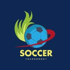 Football or soccer tournament logo design