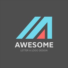 Abstract letter A logo design for company