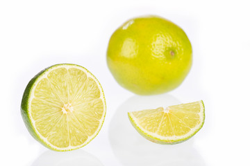 Tahiti lemon isolated on white background - Citrus × latifolia