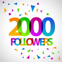 2000 followers social media banner vector design 