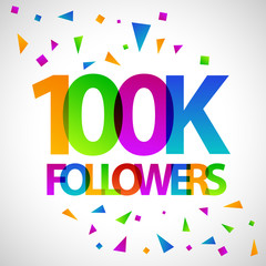 100k followers social media banner vector design 