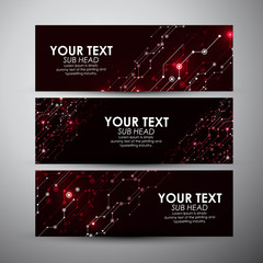 Abstract red lights wave modern Circle pattern technology background. futuristic shape. Vector banners set background. 