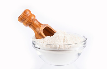 Fototapeta na wymiar Baking soda, Sodium bicarbonate - White background