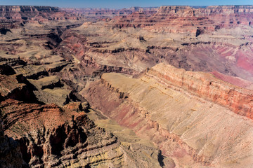 A scenic view of the cliffs and valleys of The Grand Canyon.