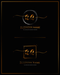 Initial A AA handwriting logo vector. Letter handwritten logo template.