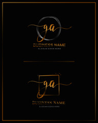 Initial G A GA handwriting logo vector. Letter handwritten logo template.