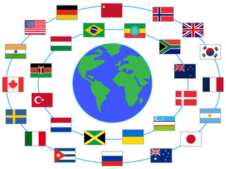 Obraz premium 国際社会が、世界的な問題を平和に解決するためのイメージポスター。