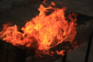 fire on black background