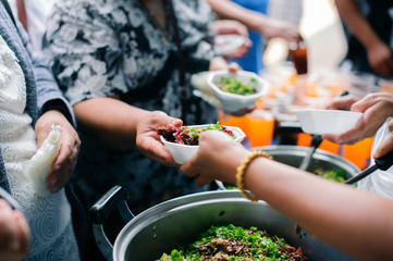 Donations to share food for people with starvation without money