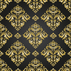 Orient classic pattern. Seamless abstract background with vintage golden elements. Orient background