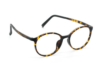 Modern fashionable spectacles isolated on white background, Perfect reflection, Glasses
