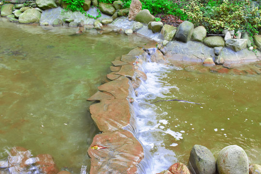 Waterfall green forest river stream landscape.Landscape of waterfall in deep rain forest of hidiv kasri